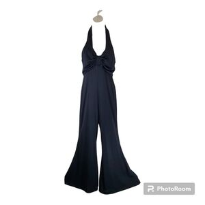 VINTAGE 1970's Bell Bottom Jumpsuit High Waited Hater Top Aldens Fashion Size 12